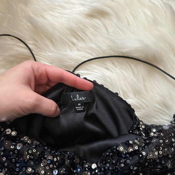 LULU’S Force Of Fashion Black Backless Sequin Mini Dress - Picture 8 of 8